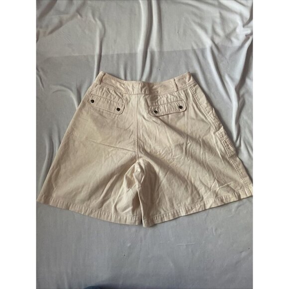 Lizwear Womens Beige Cargo Skort Size 14 100% Cotton Pleated Front Button/Zipper - Picture 6 of 8